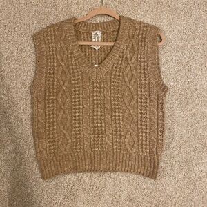 Cable Knit V-Neck Sweater Vest